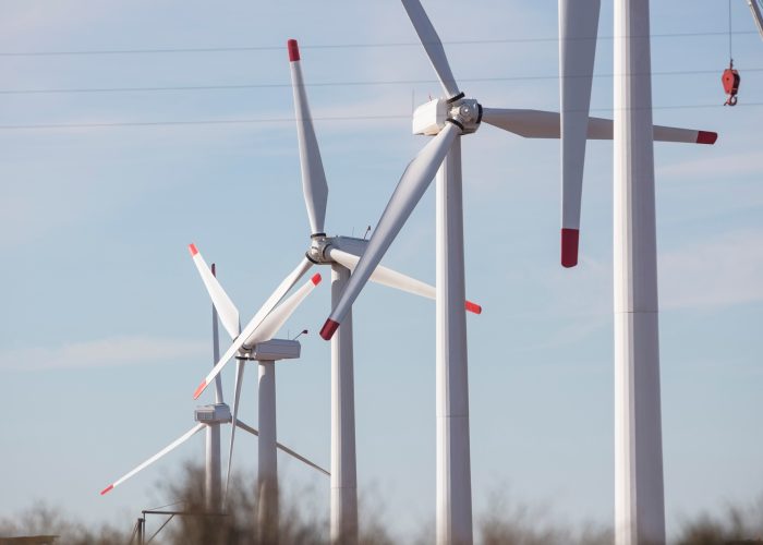 Row of wind turbines Row of wind turbines