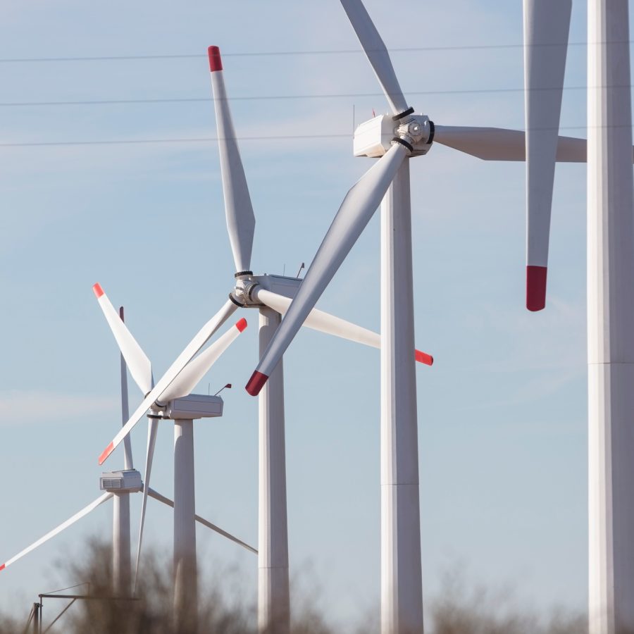 Row of wind turbines Row of wind turbines